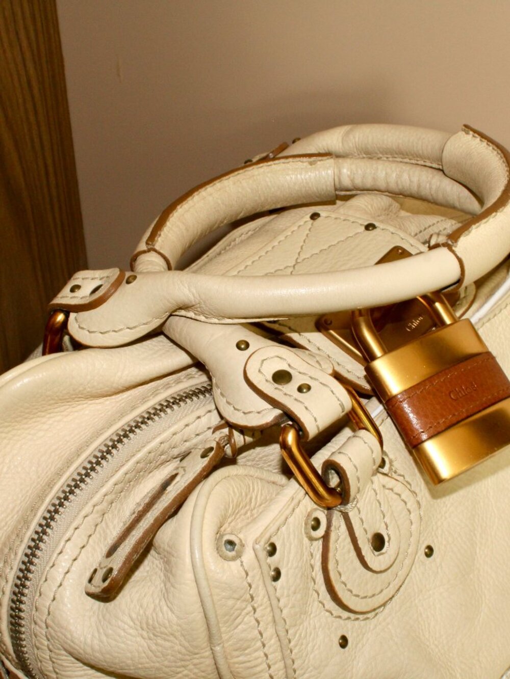 Vintage Chloé Paddington Leather Bag w/ 2 Padlocks, 2 Keys & Authentication card - Picture 9 of 16